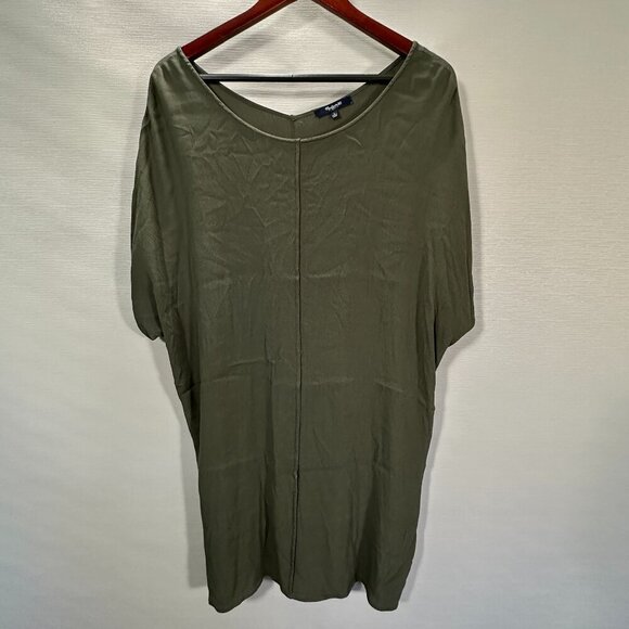 Madewell Tunic Dress Womens Large Short Dolman Sleeve Olive Green Shift Pullover - Picture 1 of 6